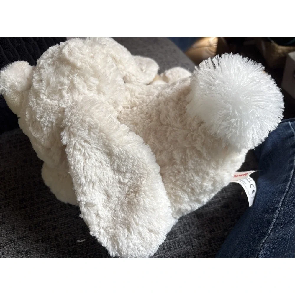 Aurora World Cream Bunny Rabbit Plush Floppy Ears White Pom Pom‎ Tail Soft Toy